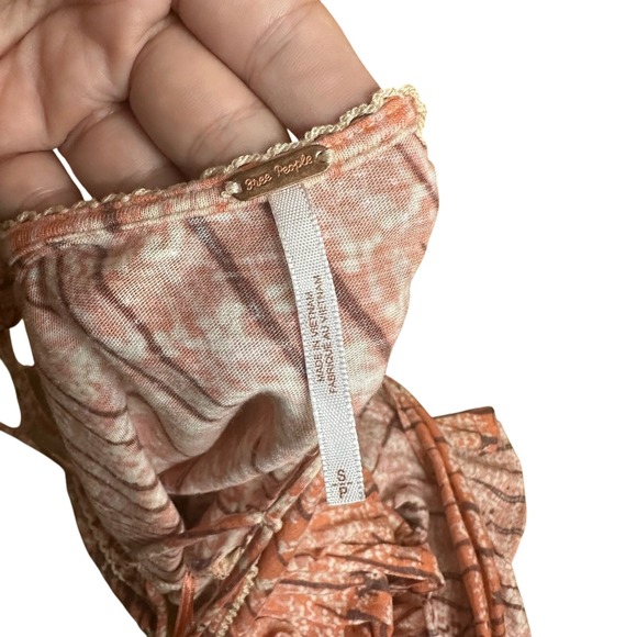 Free People Tie Dye Criss Cross Cami Top Tiered Sleeveless‎ Blouse - Picture 7 of 11